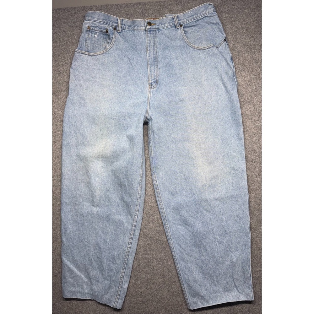 Vintage JJ Jeans Baggy Wide Leg Mens Size 42x34 Light Wash Blue Denim Skater Y2K
